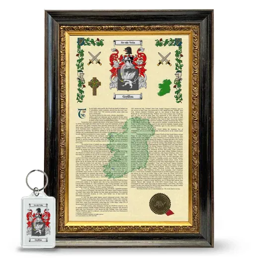 Gryffon Framed Armorial History and Keychain - Heirloom