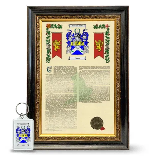 Guart Framed Armorial History and Keychain - Heirloom