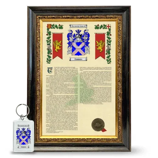 Gunnora Framed Armorial History and Keychain - Heirloom