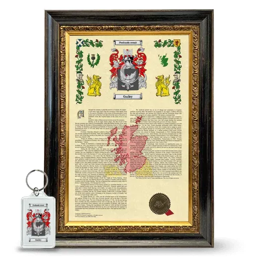Gurley Framed Armorial History and Keychain - Heirloom