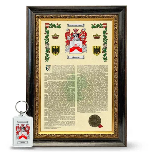 Gustavo Framed Armorial History and Keychain - Heirloom