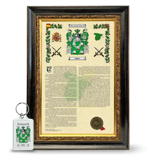 Guter Framed Armorial History and Keychain - Heirloom