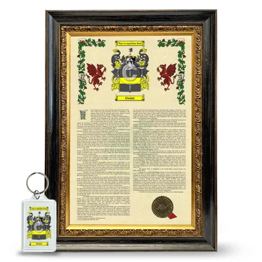 Gwant Framed Armorial History and Keychain - Heirloom