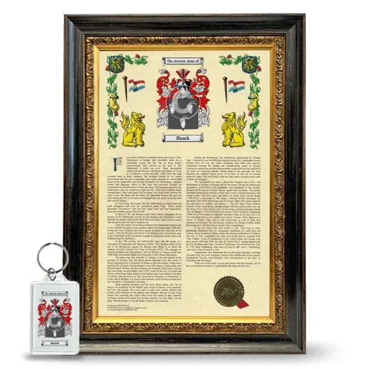 Haack Framed Armorial History and Keychain - Heirloom