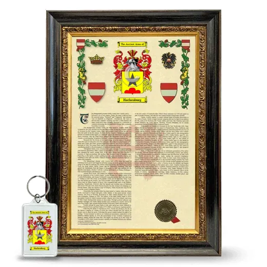 Hachenburg Framed Armorial History and Keychain - Heirloom