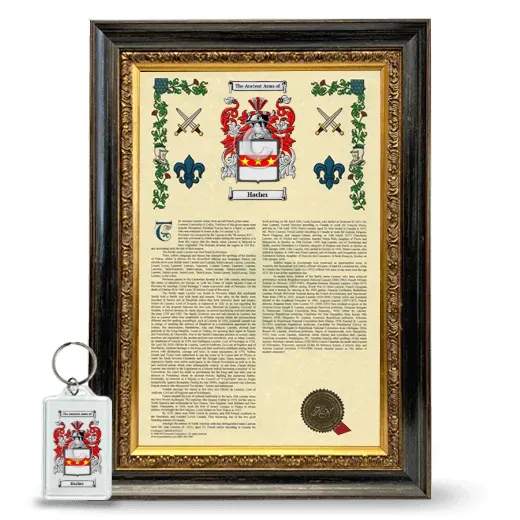 Hacher Framed Armorial History and Keychain - Heirloom
