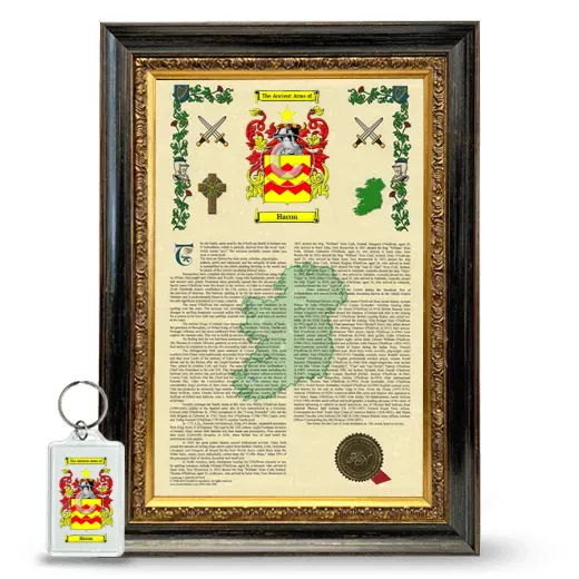 Hacon Framed Armorial History and Keychain - Heirloom
