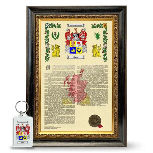 Hagie Framed Armorial History and Keychain - Heirloom