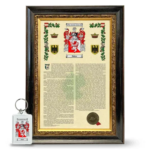 Haina Framed Armorial History and Keychain - Heirloom