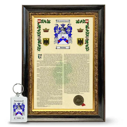 Haining Framed Armorial History and Keychain - Heirloom