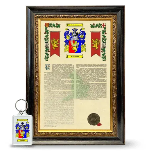 Haldome Framed Armorial History and Keychain - Heirloom