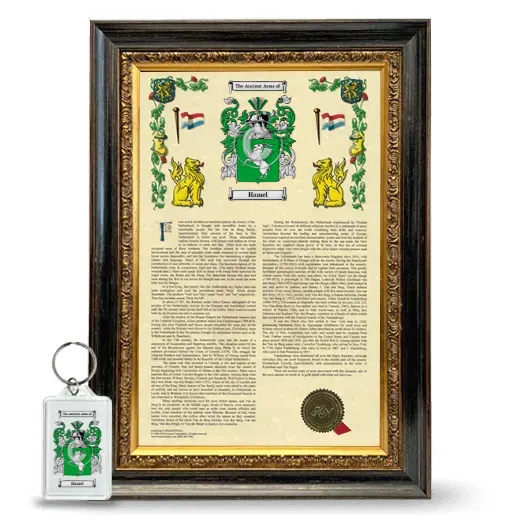 Hamel Framed Armorial History and Keychain - Heirloom