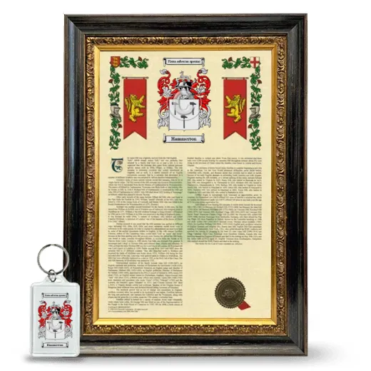 Hammerton Framed Armorial History and Keychain - Heirloom