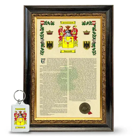Hamsmith Framed Armorial History and Keychain - Heirloom
