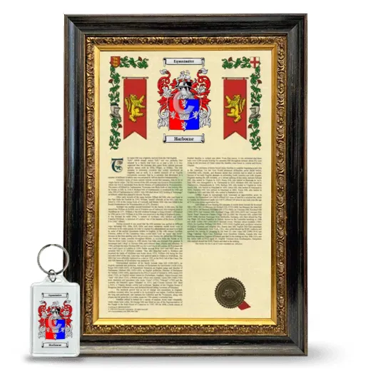 Harborne Framed Armorial History and Keychain - Heirloom