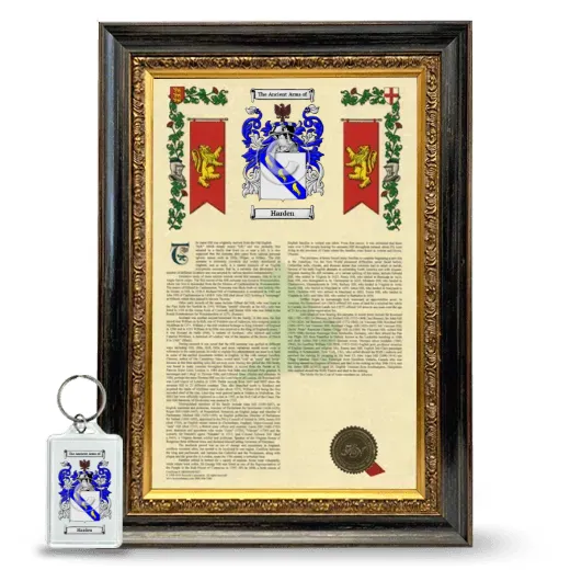 Harden Framed Armorial History and Keychain - Heirloom