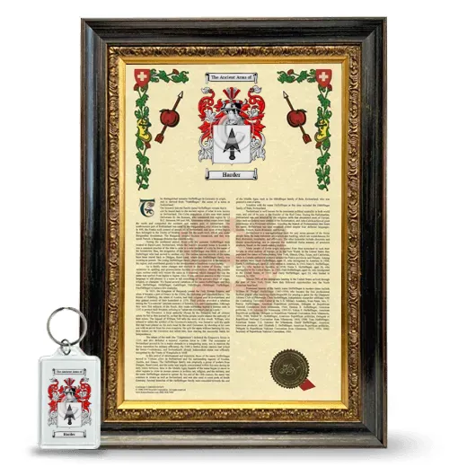 Harder Framed Armorial History and Keychain - Heirloom