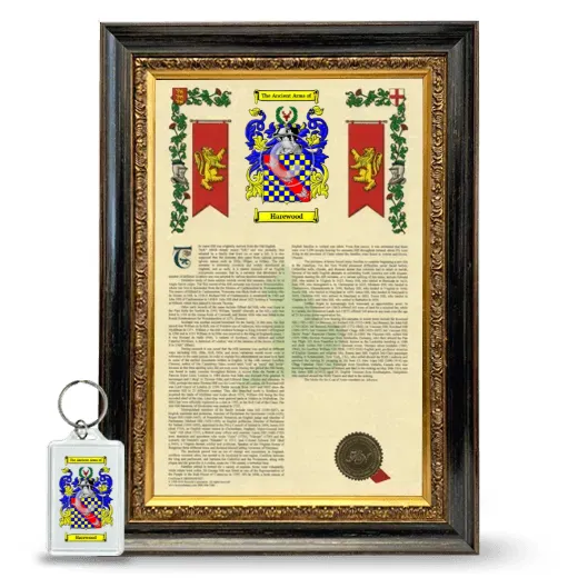 Harewood Framed Armorial History and Keychain - Heirloom