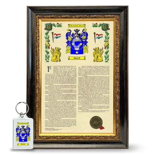 Hassell Framed Armorial History and Keychain - Heirloom