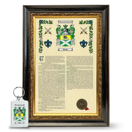 Haupt Framed Armorial History and Keychain - Heirloom