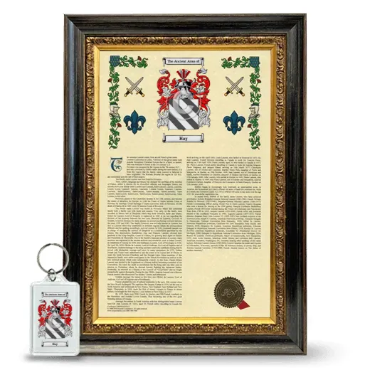Hay Framed Armorial History and Keychain - Heirloom