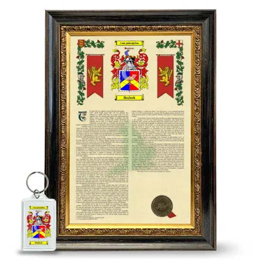 Haylock Framed Armorial History and Keychain - Heirloom