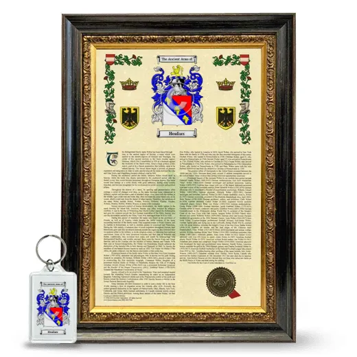 Heafner Framed Armorial History and Keychain - Heirloom