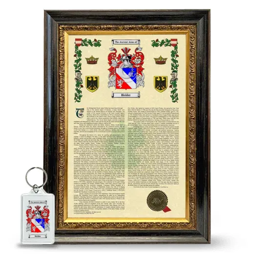 Heider Framed Armorial History and Keychain - Heirloom