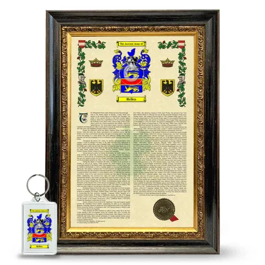 Hellen Framed Armorial History and Keychain - Heirloom