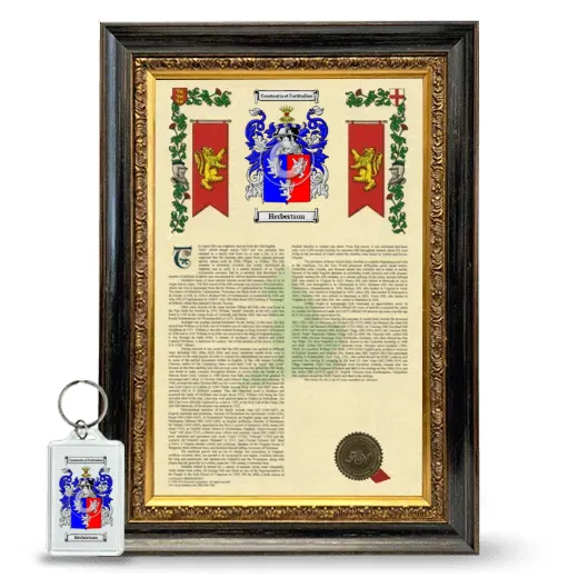 Herbertson Framed Armorial History and Keychain - Heirloom
