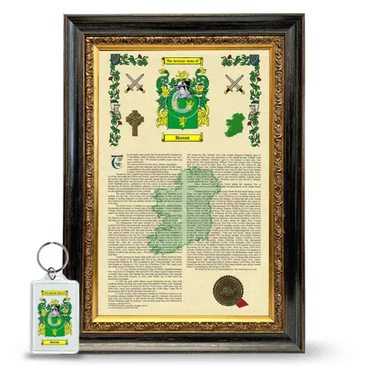Herent Framed Armorial History and Keychain - Heirloom