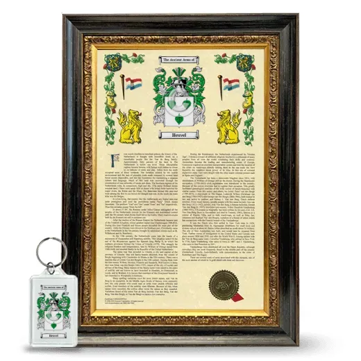 Heuvel Framed Armorial History and Keychain - Heirloom