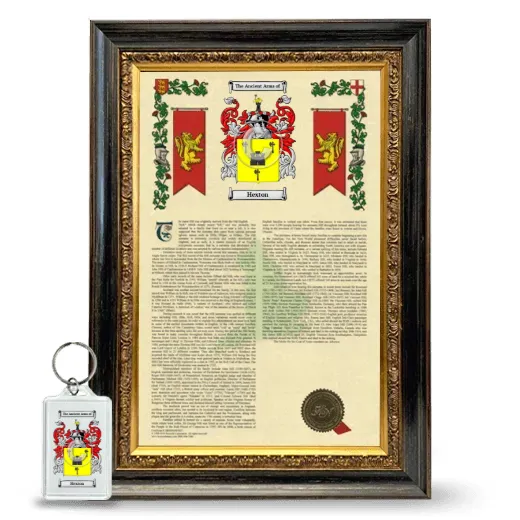 Hexton Framed Armorial History and Keychain - Heirloom