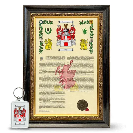 Hey Framed Armorial History and Keychain - Heirloom