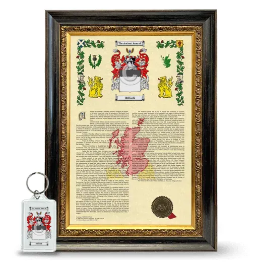 Hillock Framed Armorial History and Keychain - Heirloom