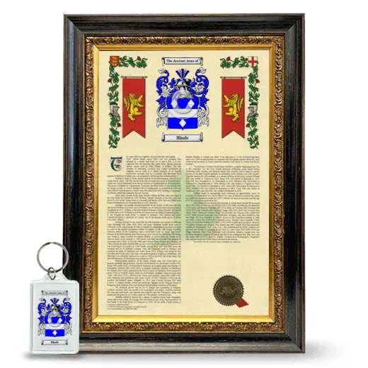 Hinde Framed Armorial History and Keychain - Heirloom
