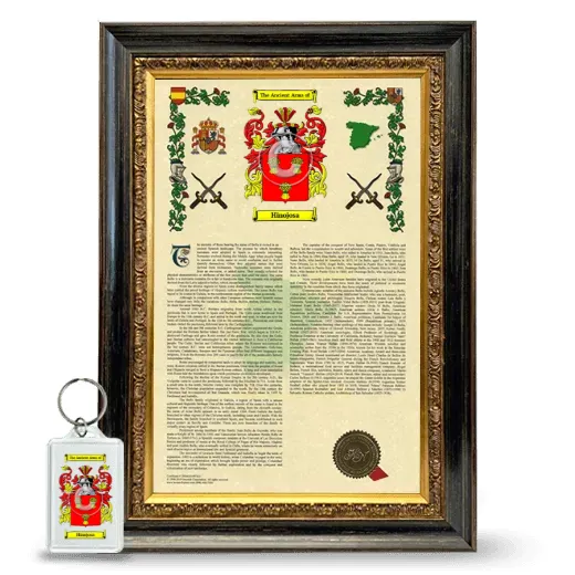 Hinojosa Framed Armorial History and Keychain - Heirloom