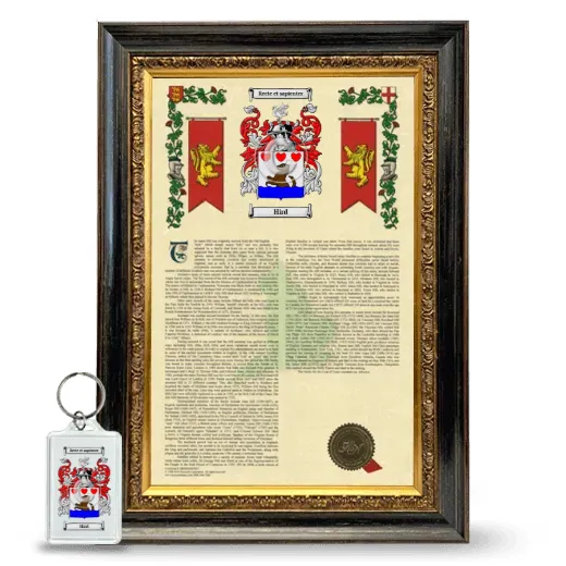 Hird Framed Armorial History and Keychain - Heirloom