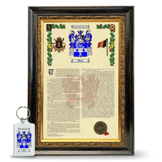 Hitzel Framed Armorial History and Keychain - Heirloom