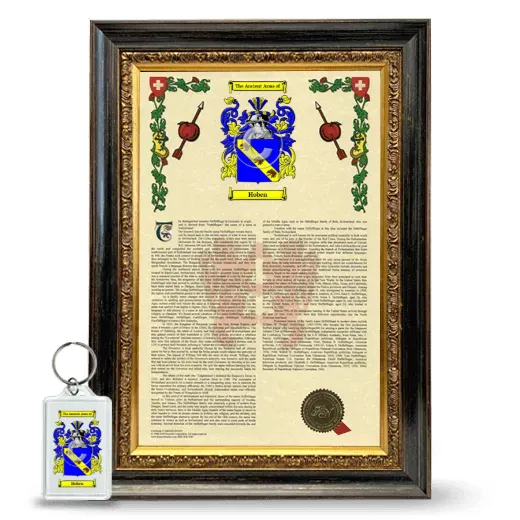 Hoben Framed Armorial History and Keychain - Heirloom