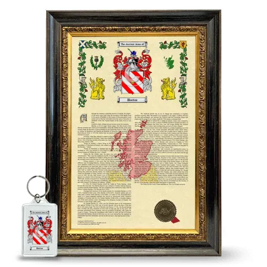 Hoctor Framed Armorial History and Keychain - Heirloom