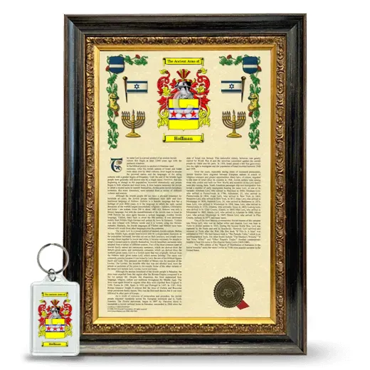 Hoffman Framed Armorial History and Keychain - Heirloom