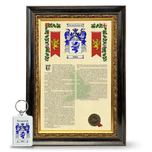 Holen Framed Armorial History and Keychain - Heirloom