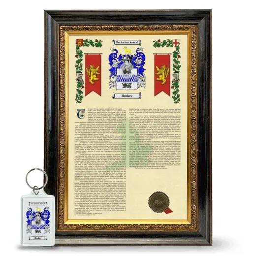 Hookey Framed Armorial History and Keychain - Heirloom