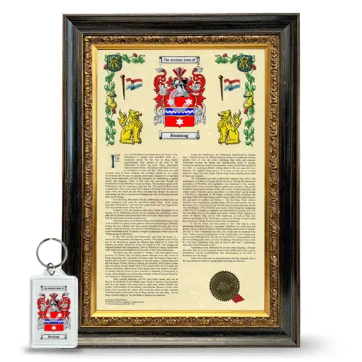 Hornung Framed Armorial History and Keychain - Heirloom