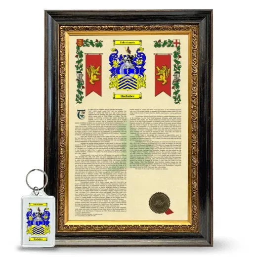 Huckabee Framed Armorial History and Keychain - Heirloom