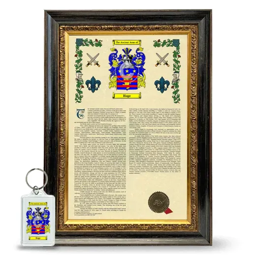 Huge Framed Armorial History and Keychain - Heirloom
