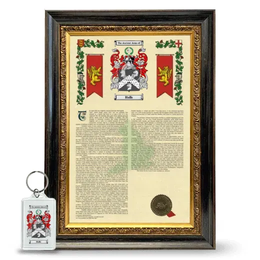 Hulls Framed Armorial History and Keychain - Heirloom
