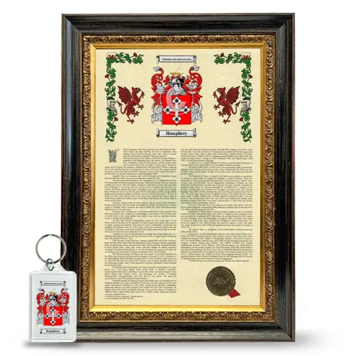 Humphrey Framed Armorial History and Keychain - Heirloom