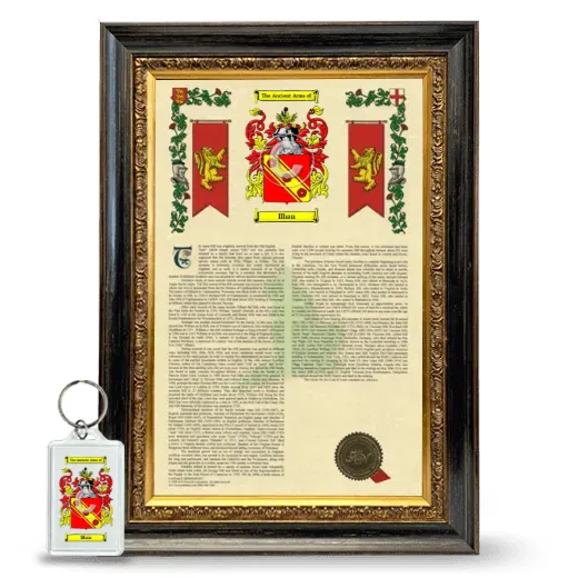 Ilhan Framed Armorial History and Keychain - Heirloom